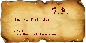 Thurzó Melitta névjegykártya